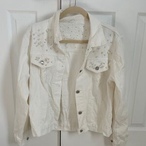 Women's Bridal Cream Pearl Jacket